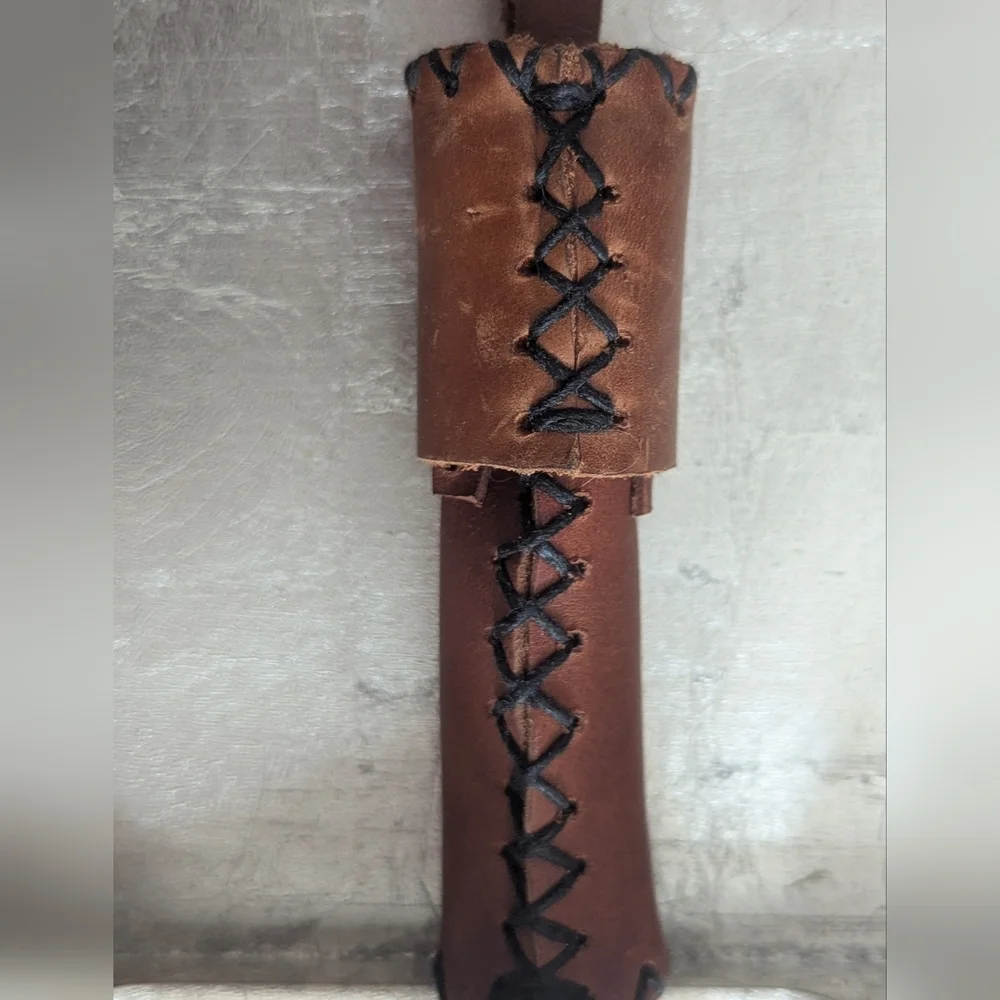 Brown Leather carrier Sheath with Strap Hand Made Hand Crafted Leatherwork